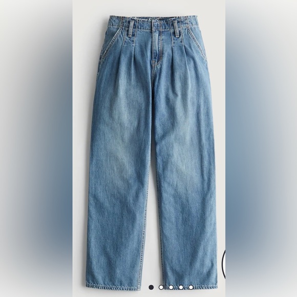 Hollister Denim - ULTRA HIGH-RISE LIGHTWEIGHT MEDIUM WASH DAD JEANS